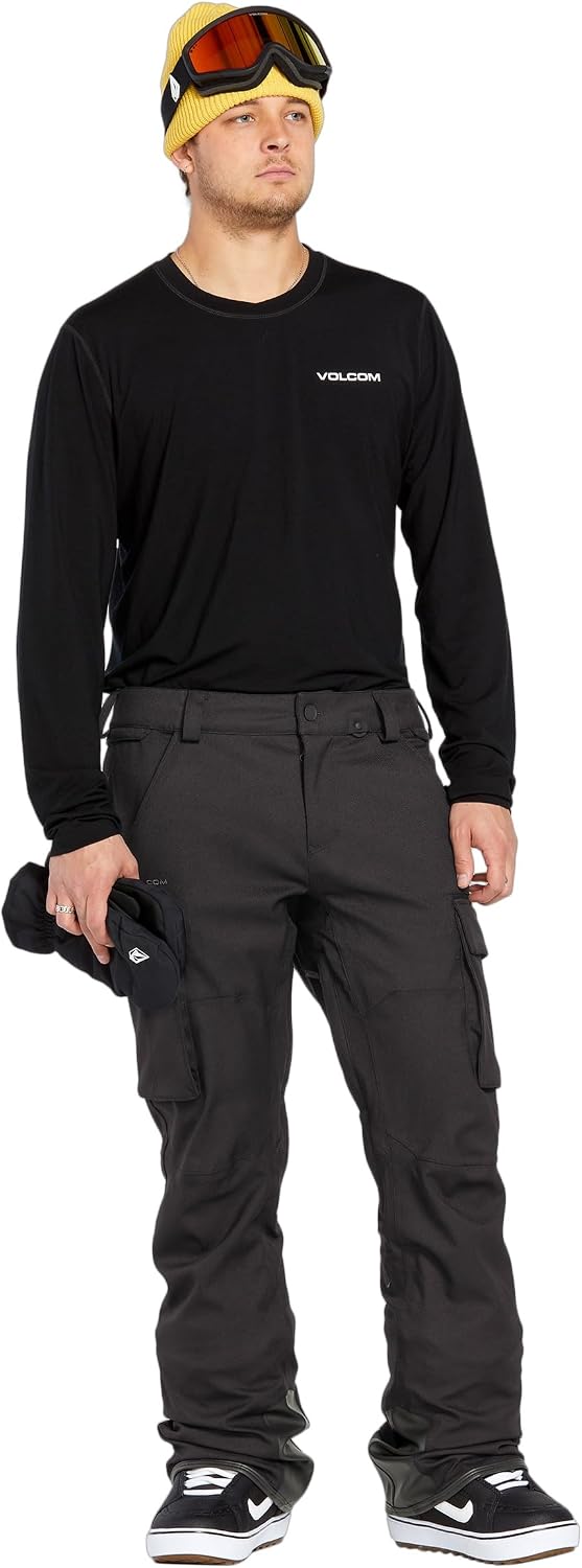 Volcom Men's Articulated Snow Pant, 15k Waterproof Ski Snowboard Pants, Sealed Seams Black S5