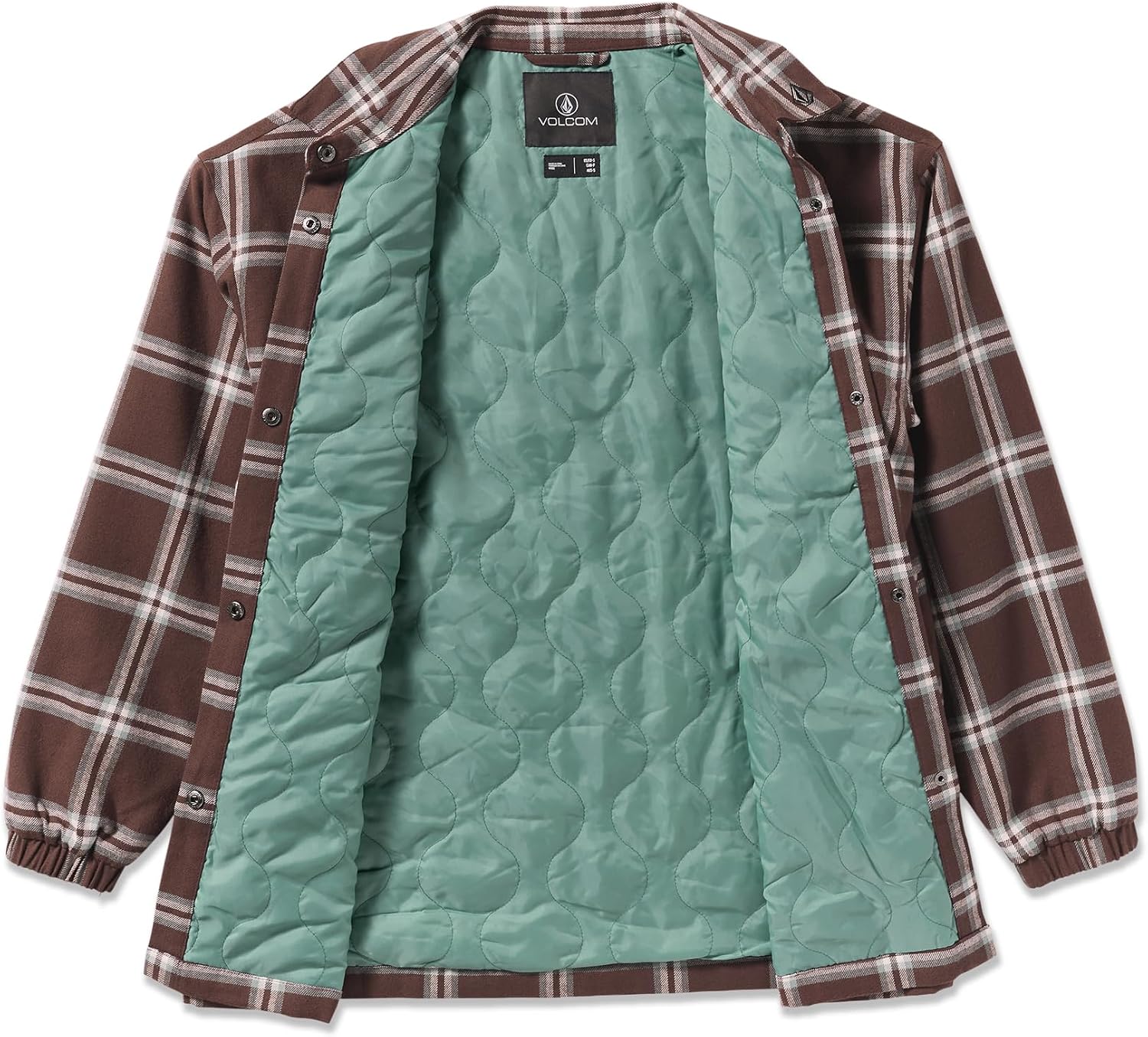 Volcom Women's Hooded Flannel Snowboard Ski Winter Hooded Shirt Jacket Oxblood