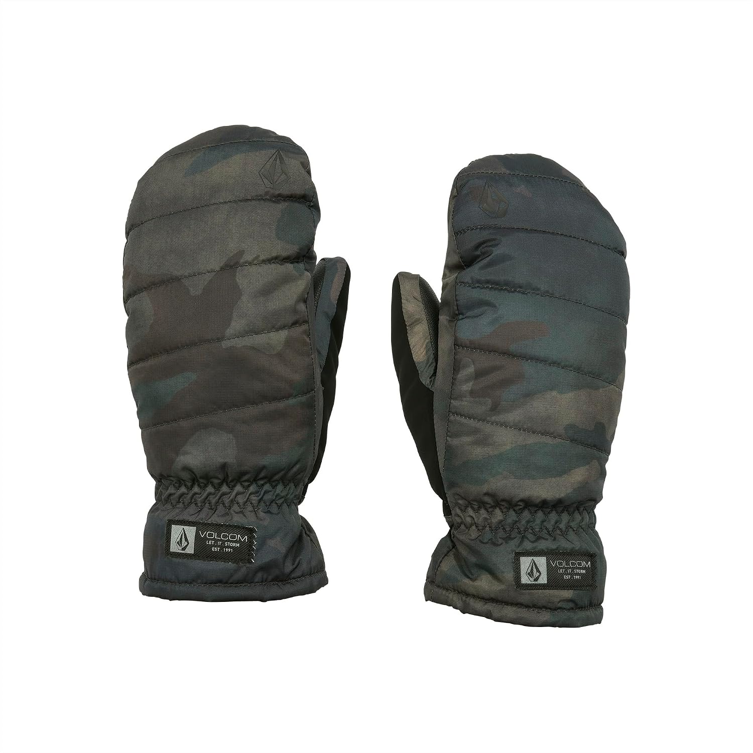 Volcom Womens Puff Puff Ski Snowboard Mitt Glove Cloudwash Camo S4