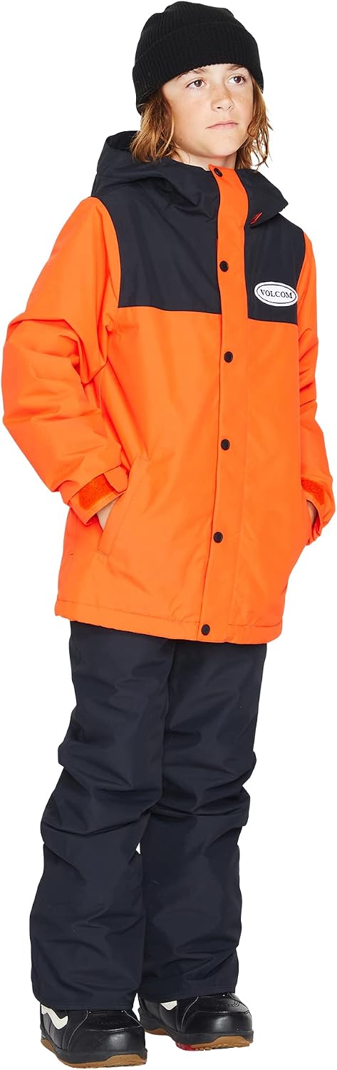 Volcom boys Stone 91 Insulated Snowboard Winter Jacket Orange Shock S3