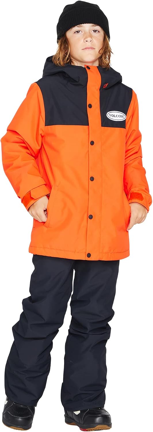 Volcom boys Stone 91 Insulated Snowboard Winter Jacket Orange Shock S3