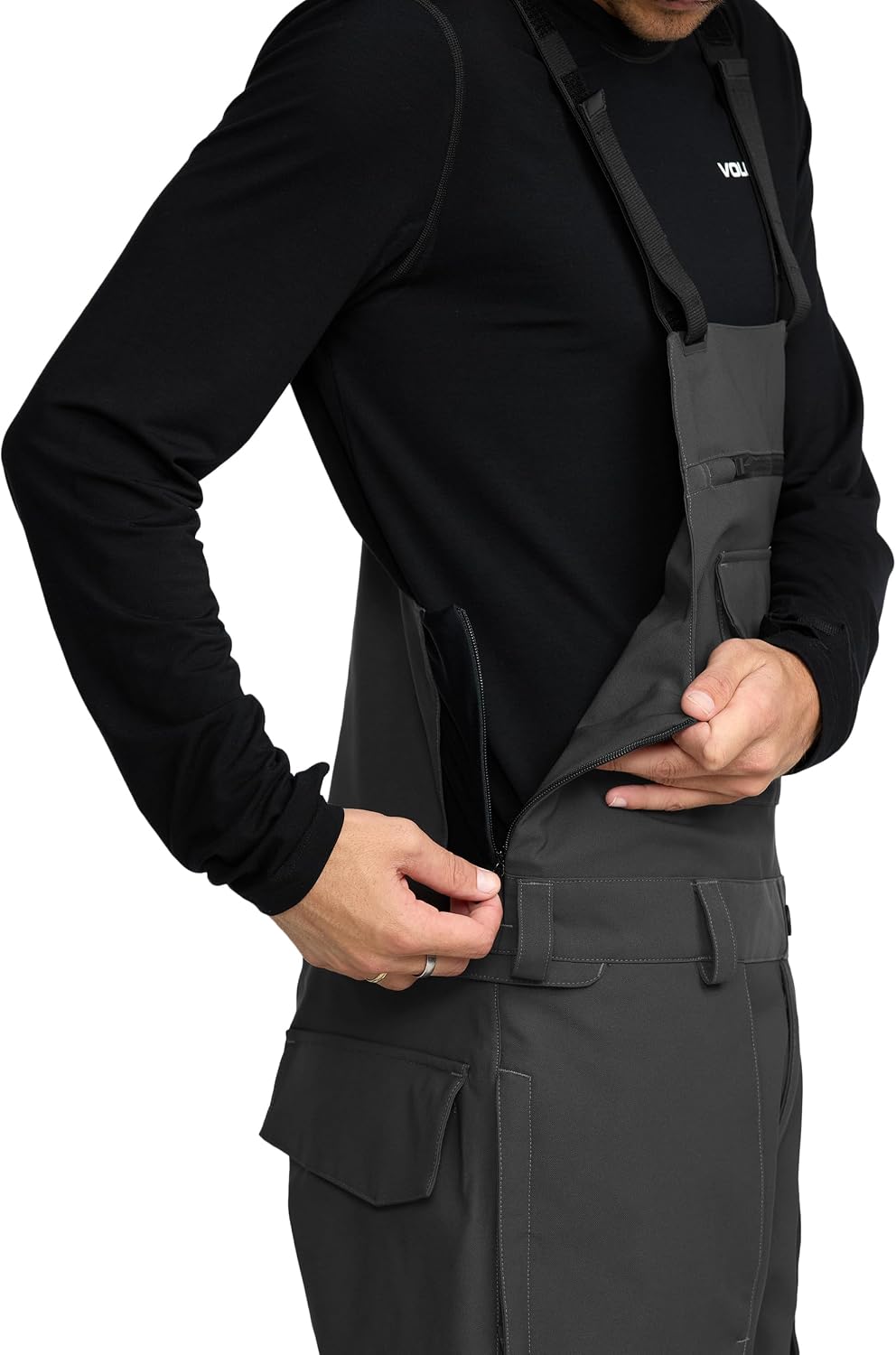 Volcom Men's Roan Bib Overall Snowboard Pant – 15k Waterproof 2-layer Repreve® Fibers Carbon