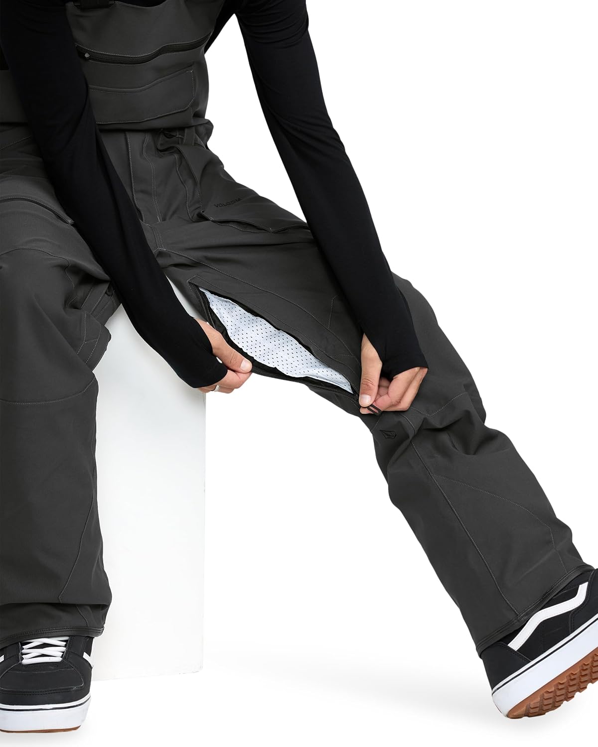 Volcom Men's Roan Bib Overall Snowboard Pant – 15k Waterproof 2-layer Repreve® Fibers Carbon