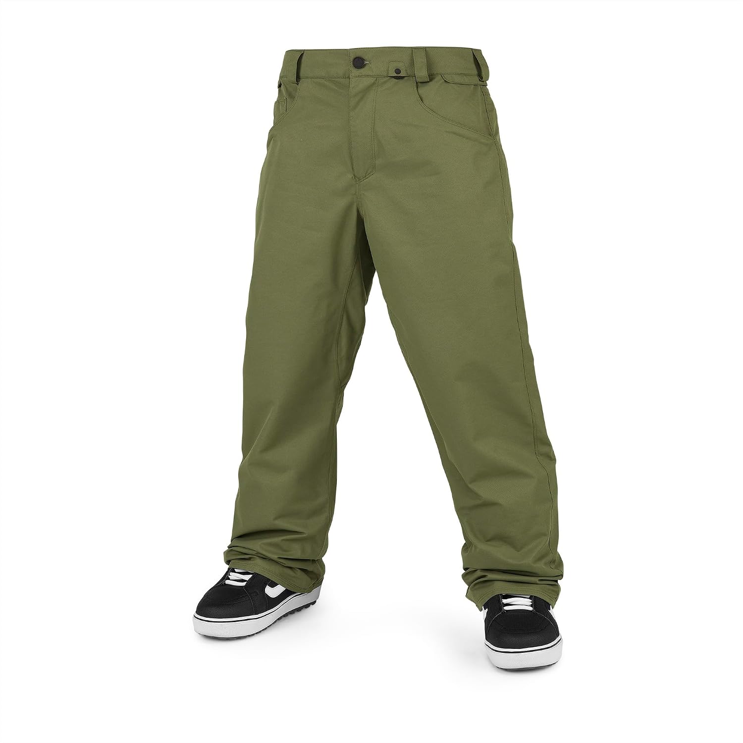 Volcom Men's 5-pocket Snowboard Pant, 10k Waterproof Ski Snow Pants, Sealed Seams Military S4