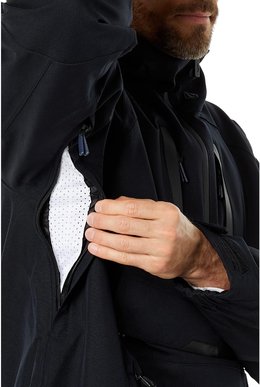 Volcom Men's Brighton Pullover Anarok Hooded Snowboard Jacket Black
