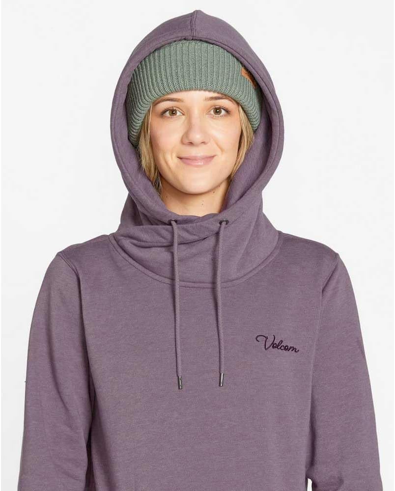 Volcom Women's Tower Hooded Fleece Sweatshirt Dusty Lavender S5