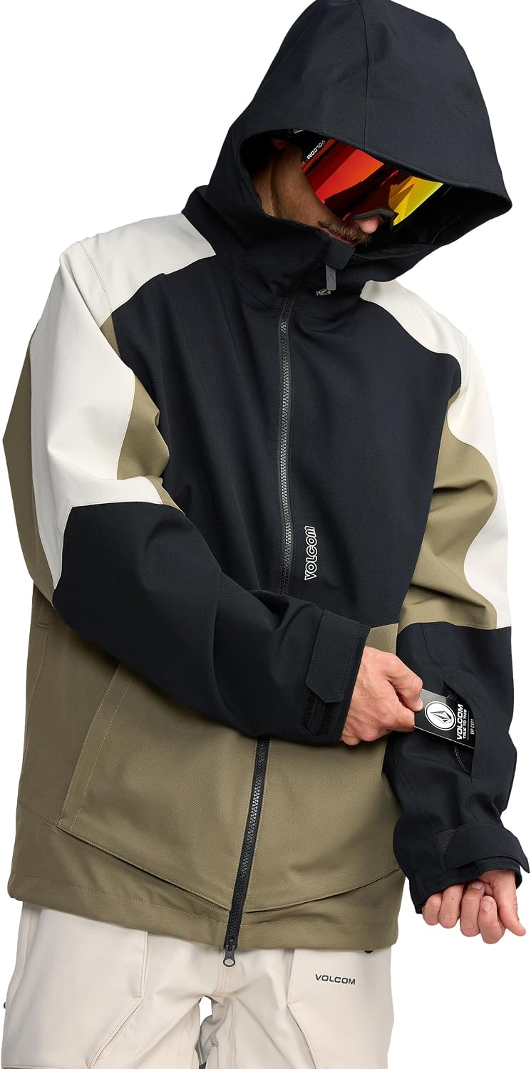Volcom Men's Brighton Hooded Snowboard Ski Winter Jacket Military