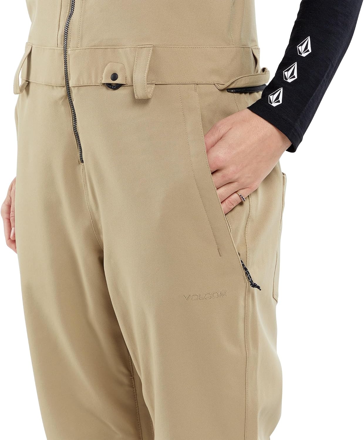 Volcom Women's Swift Bib Overall Snowpant Dark Khaki S4