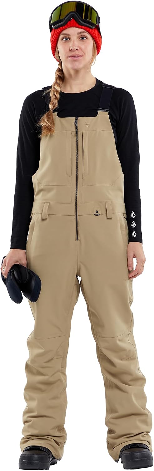 Volcom Women's Swift Bib Overall Snowpant Dark Khaki S4