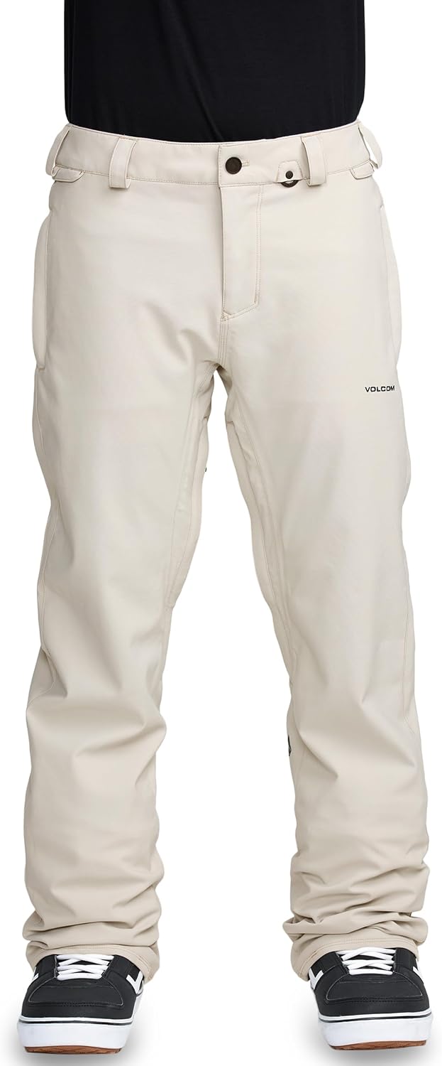 Volcom Men's Freakin Snow Chino Pants – 15k Waterproof Breathable Snowboard Pants With Zip Tech Stone