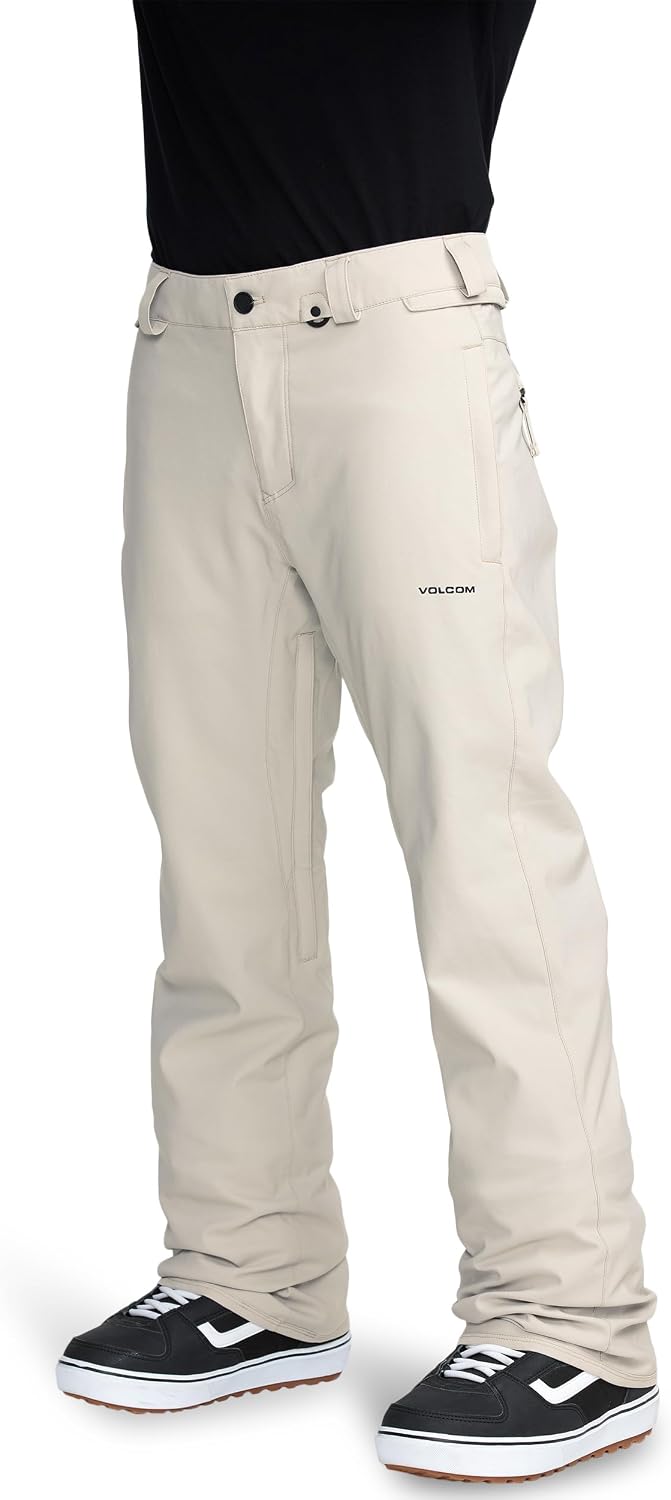 Volcom Men's Freakin Snow Chino Pants – 15k Waterproof Breathable Snowboard Pants With Zip Tech Stone