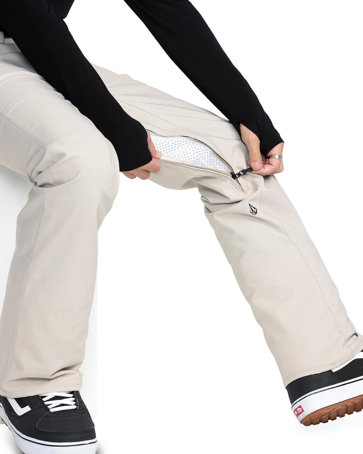 Volcom Men's Freakin Snow Chino Pants – 15k Waterproof Breathable Snowboard Pants With Zip Tech Stone