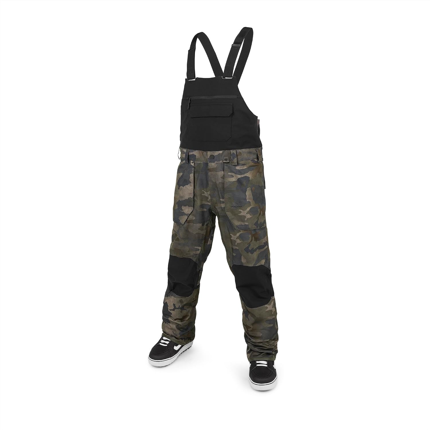 Volcom Men's Roan Bib Overall Snowboard Pant – 15k Waterproof 2-layer Repreve® Fibers Cloudwash Camo