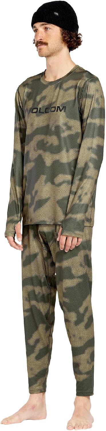 Volcom Men's V-Science Midweight Thermal Base Layer Long Sleeve Shirt Camouflage