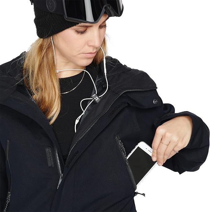 Volcom Women's Shadow Insulated Snowboard Ski Winter Hooded Jacket Black S3