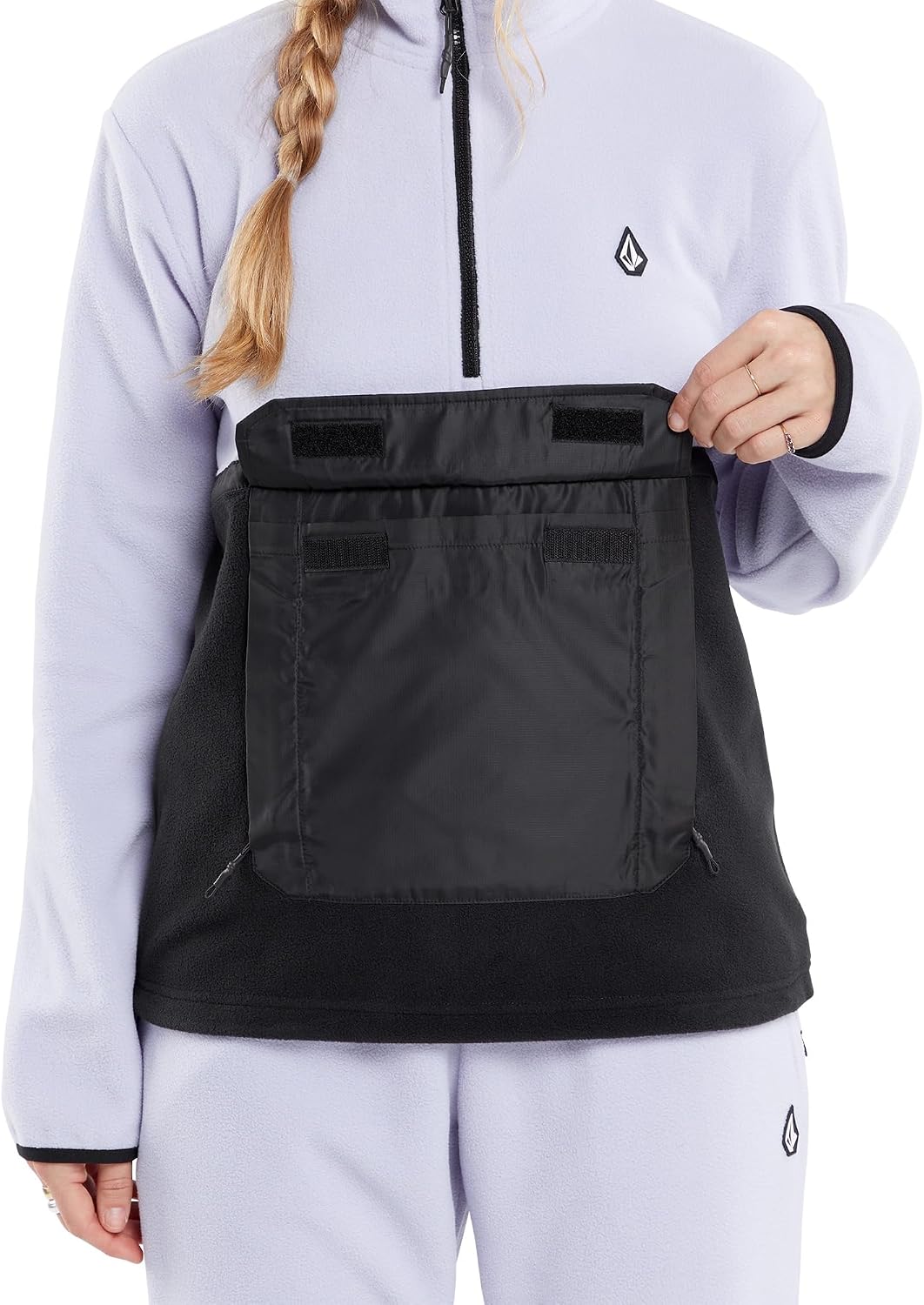 Volcom Women's Polar Fleece 12 Zip Snowboard Ski Baselayer Lilac Ash S4