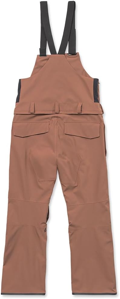 Volcom Men's Roan Bib Overall Snowboard Pant – 15k Waterproof 2-layer Repreve® Fibers Desert Taupe