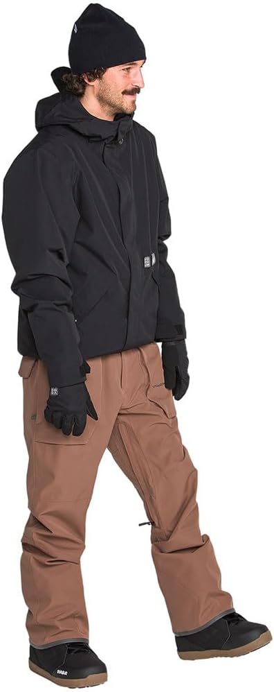 Volcom Men's Roan Bib Overall Snowboard Pant – 15k Waterproof 2-layer Repreve® Fibers Desert Taupe