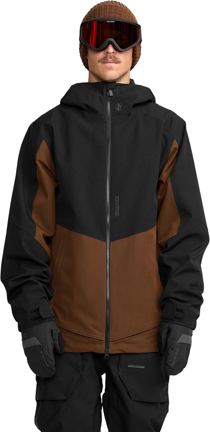 Volcom Men's Brighton Hooded Snowboard Ski Winter Jacket Brown