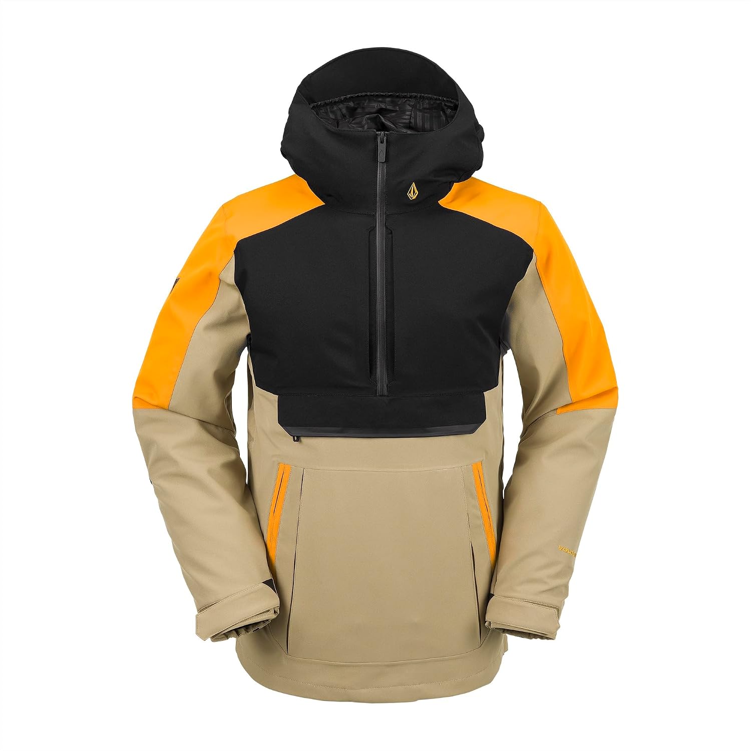 Volcom Men's Brighton Pullover Anarok Hooded Snowboard Jacket Gold