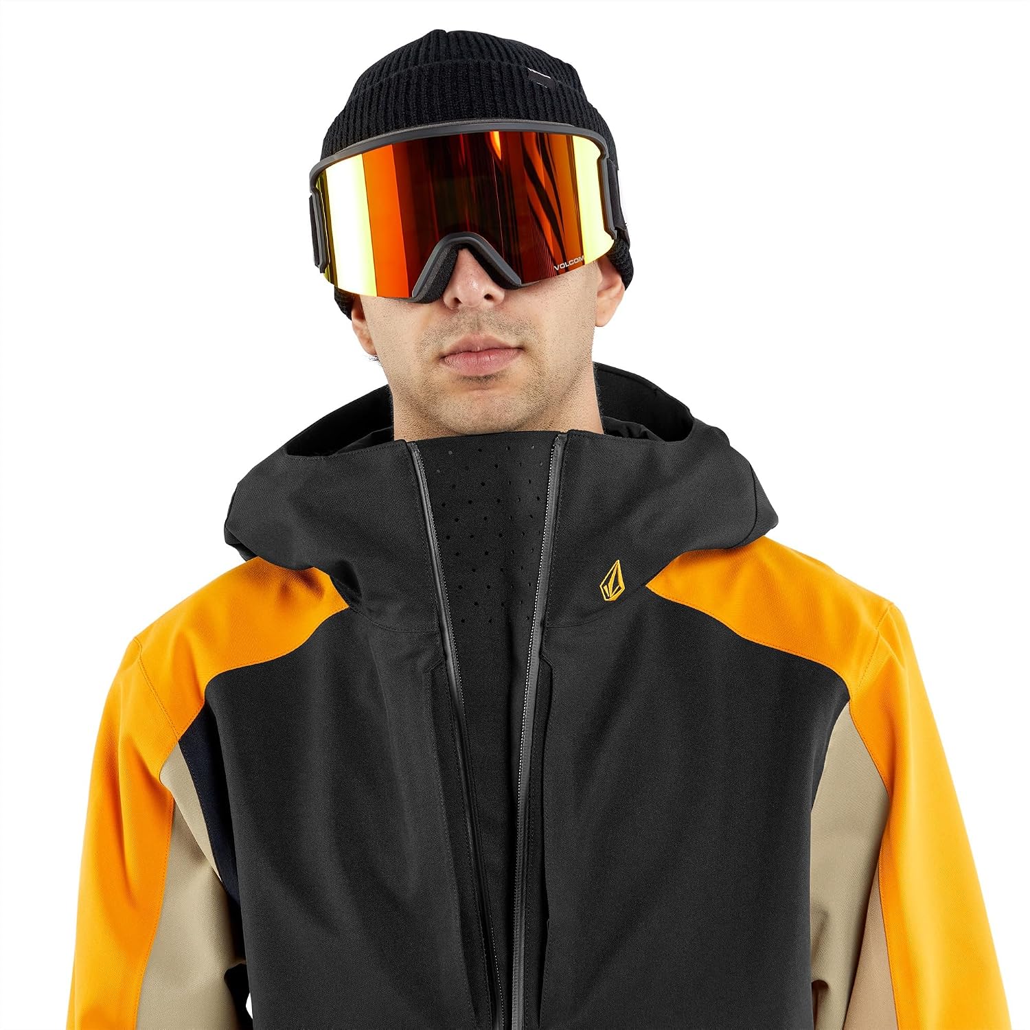 Volcom Men's Brighton Pullover Anarok Hooded Snowboard Jacket Gold