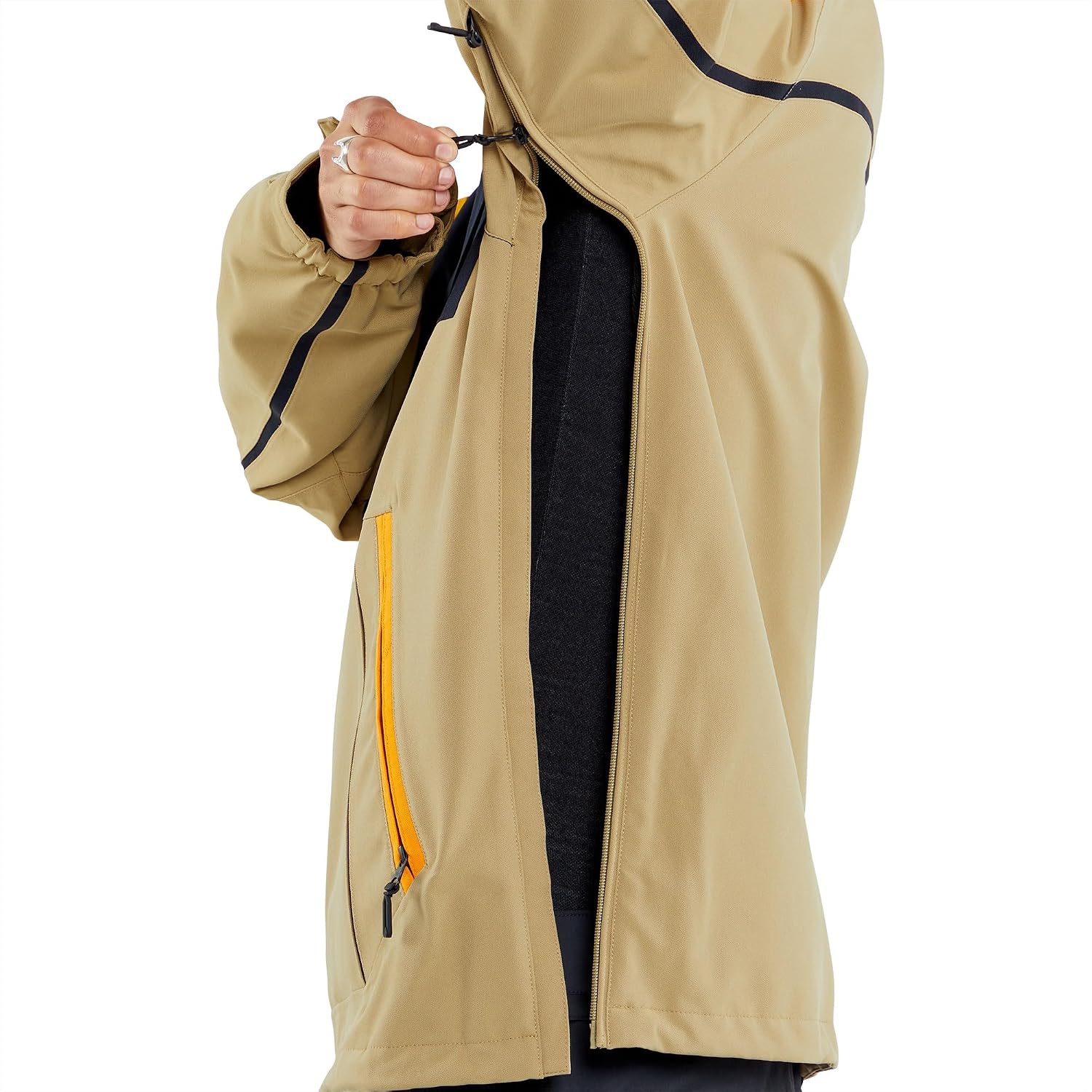 Volcom Men's Brighton Pullover Anarok Hooded Snowboard Jacket Gold