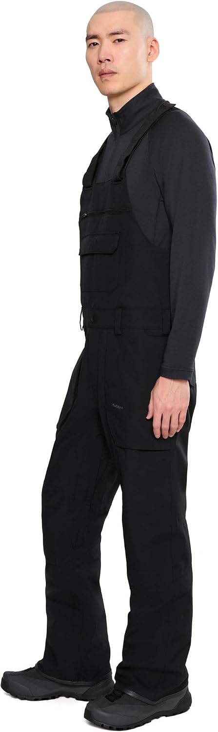 Volcom Men's Roan Bib Overall Snowboard Pant – 15k Waterproof 2-layer Repreve® Fibers Black