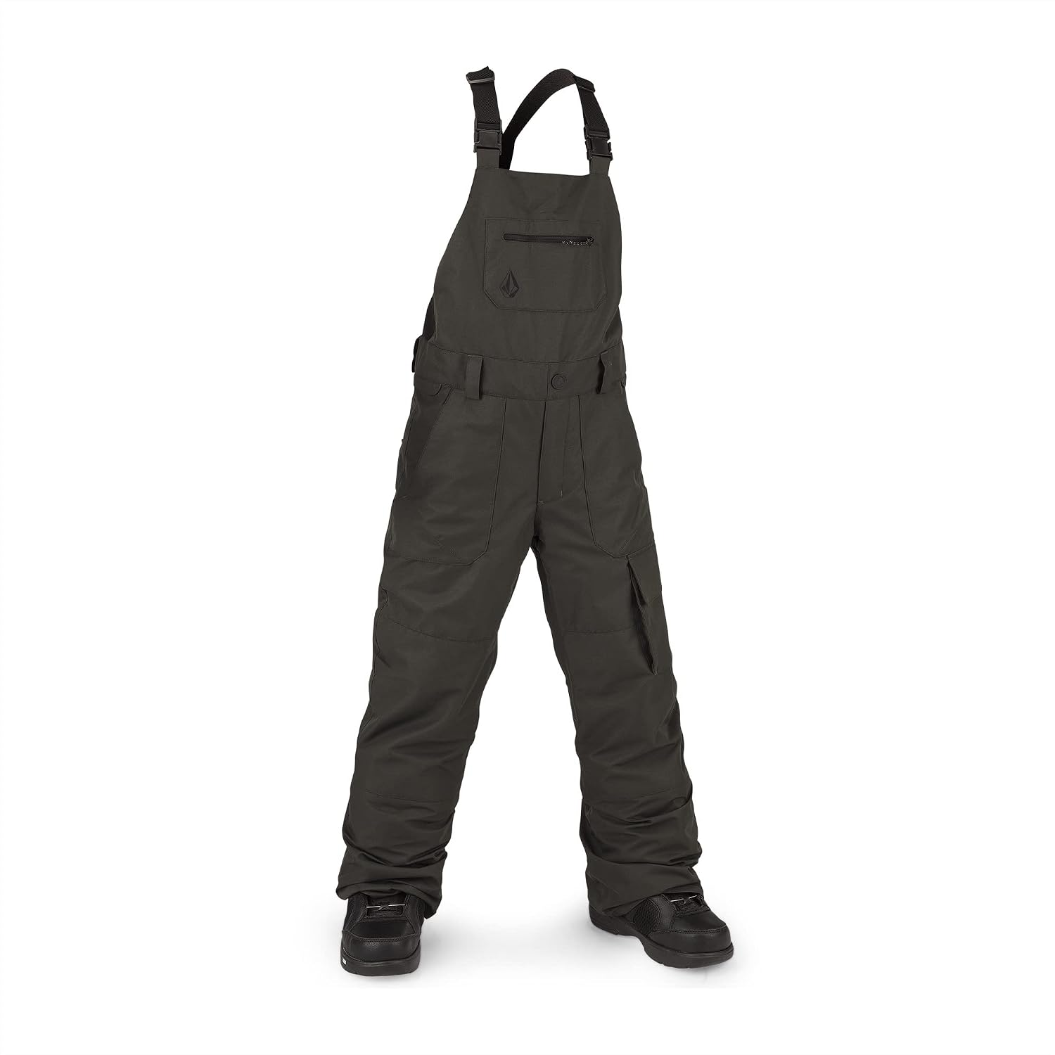Volcom Boys' Youth Barkley Bib Overall Snowboard Pant Black Green