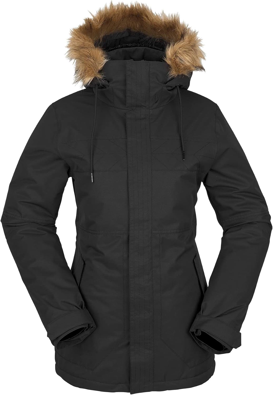 Volcom Women's Fawn Insulated Snowboard Ski Winter Hooded Jacket Black S3