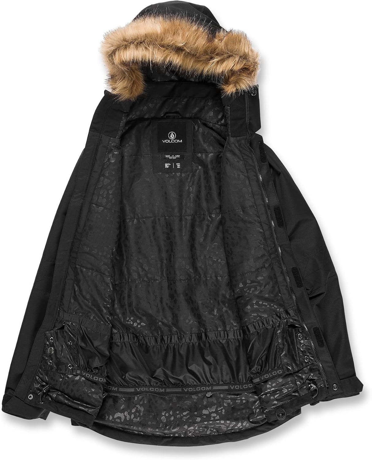 Volcom Women's Fawn Insulated Snowboard Ski Winter Hooded Jacket Black S3