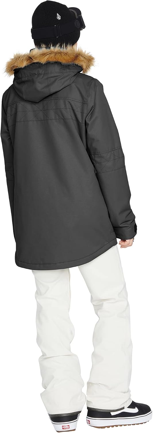 Volcom Women's Fawn Insulated Snowboard Ski Winter Hooded Jacket Black S3