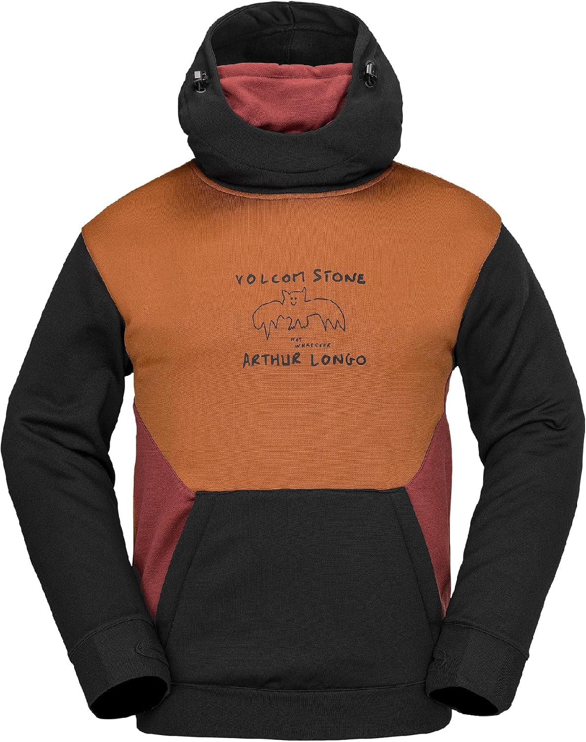 Volcom Men's Hydro Fleece Riding Hoodie – Water-repellent Sweatshirt With Storm Hood & Thumbholes Caramel