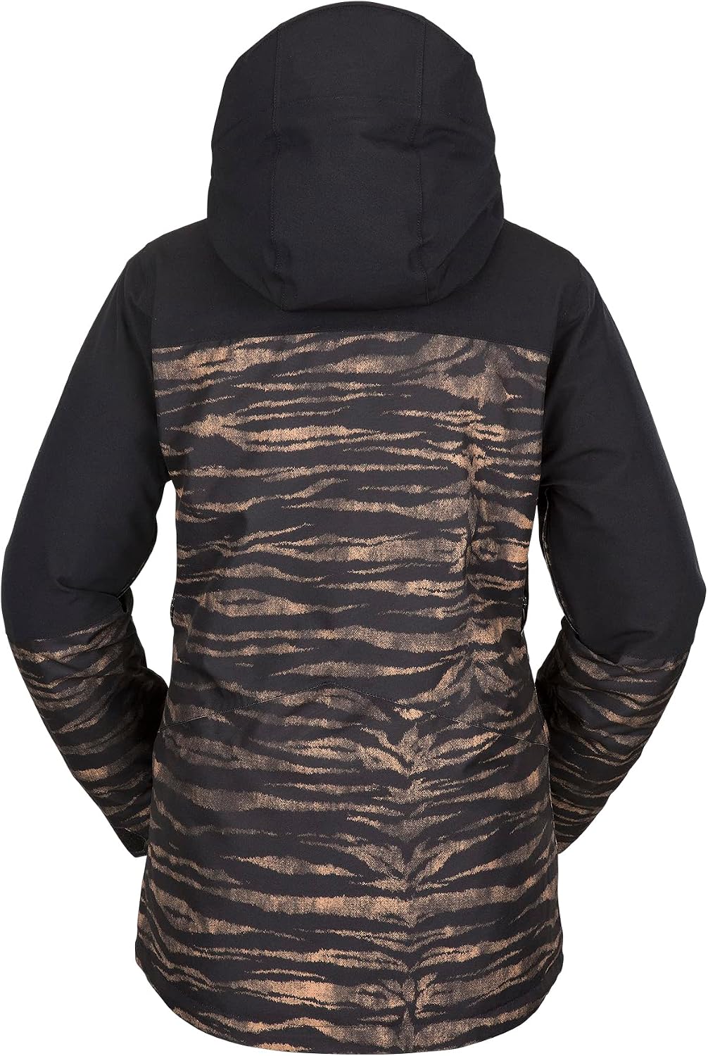 Volcom womens Shelter 3d Stretch Insulated Snowboard Ski Winter Hooded Jacket Tiger Print S3