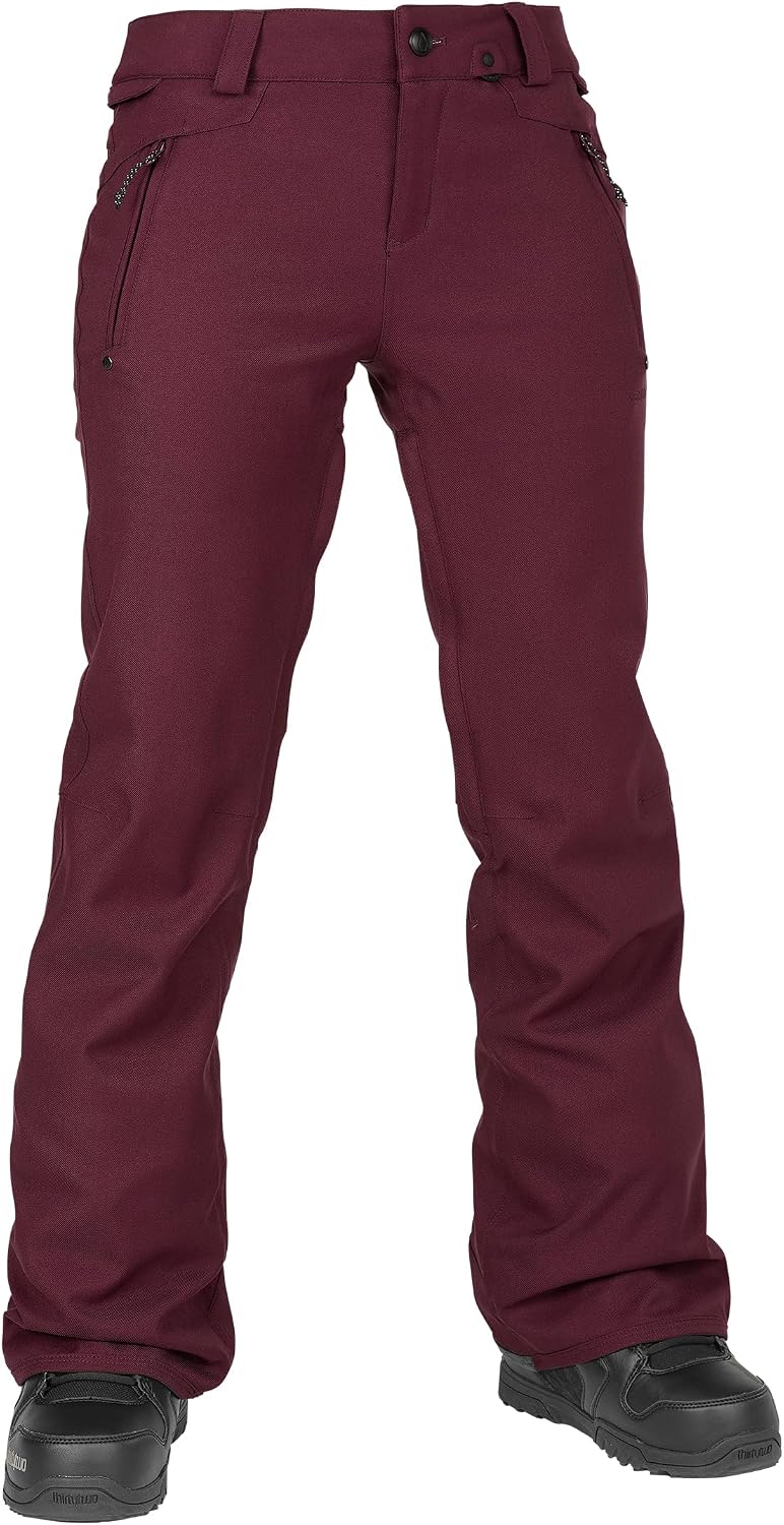 Volcom Women's Genus Slim Fit Stretch Snowboard Ski Pant Burgundy S5