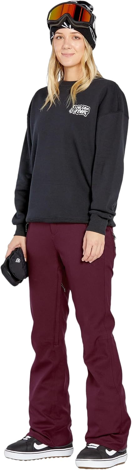 Volcom Women's Genus Slim Fit Stretch Snowboard Ski Pant Burgundy S5