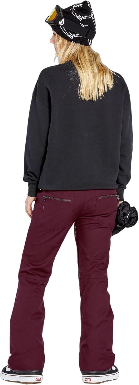 Volcom Women's Genus Slim Fit Stretch Snowboard Ski Pant Burgundy S5