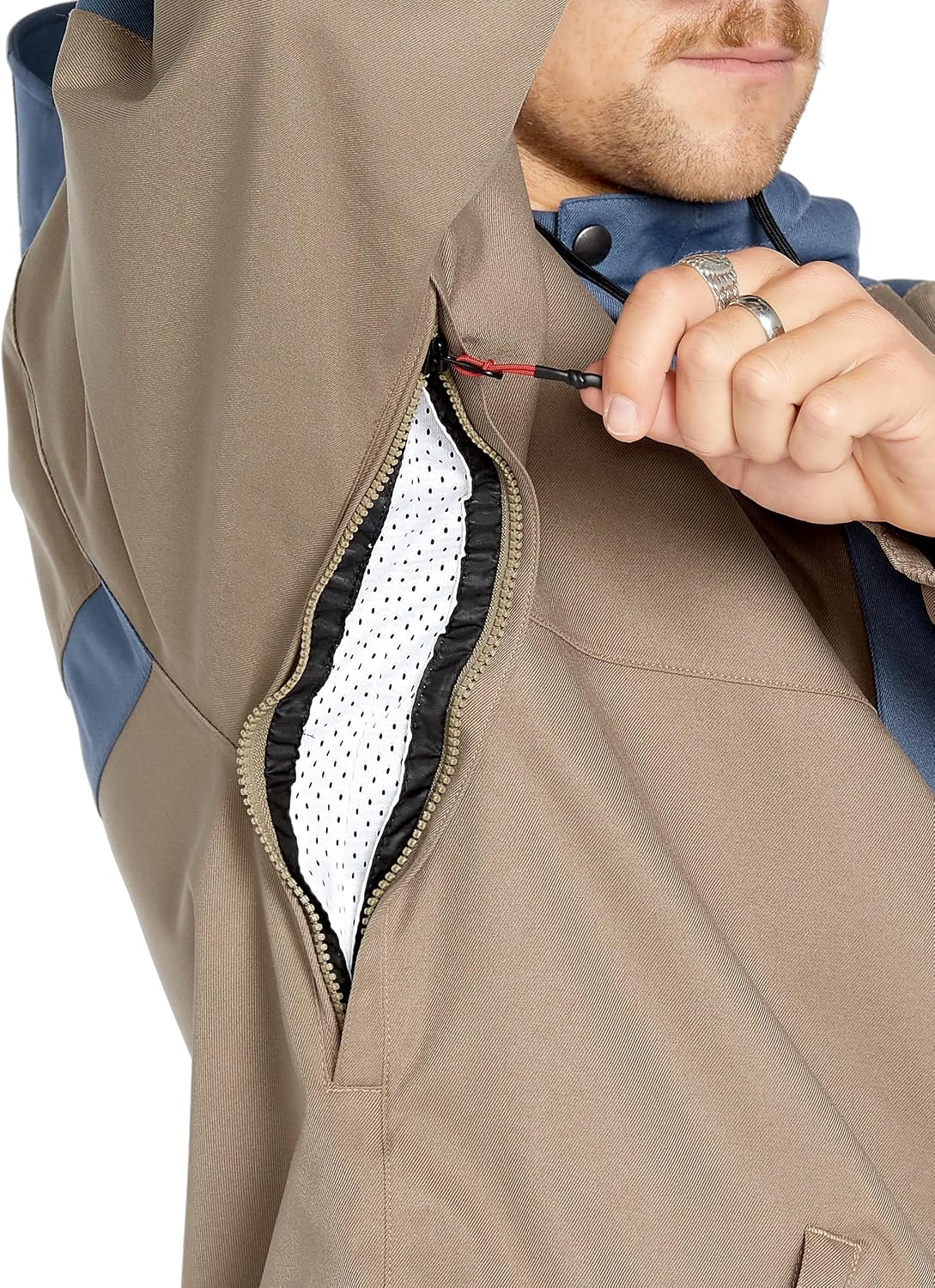 Volcom Men's Arthur Longo 20k Pullover Anarok Hooded Snowboard Jacket Chestnut Brown S5