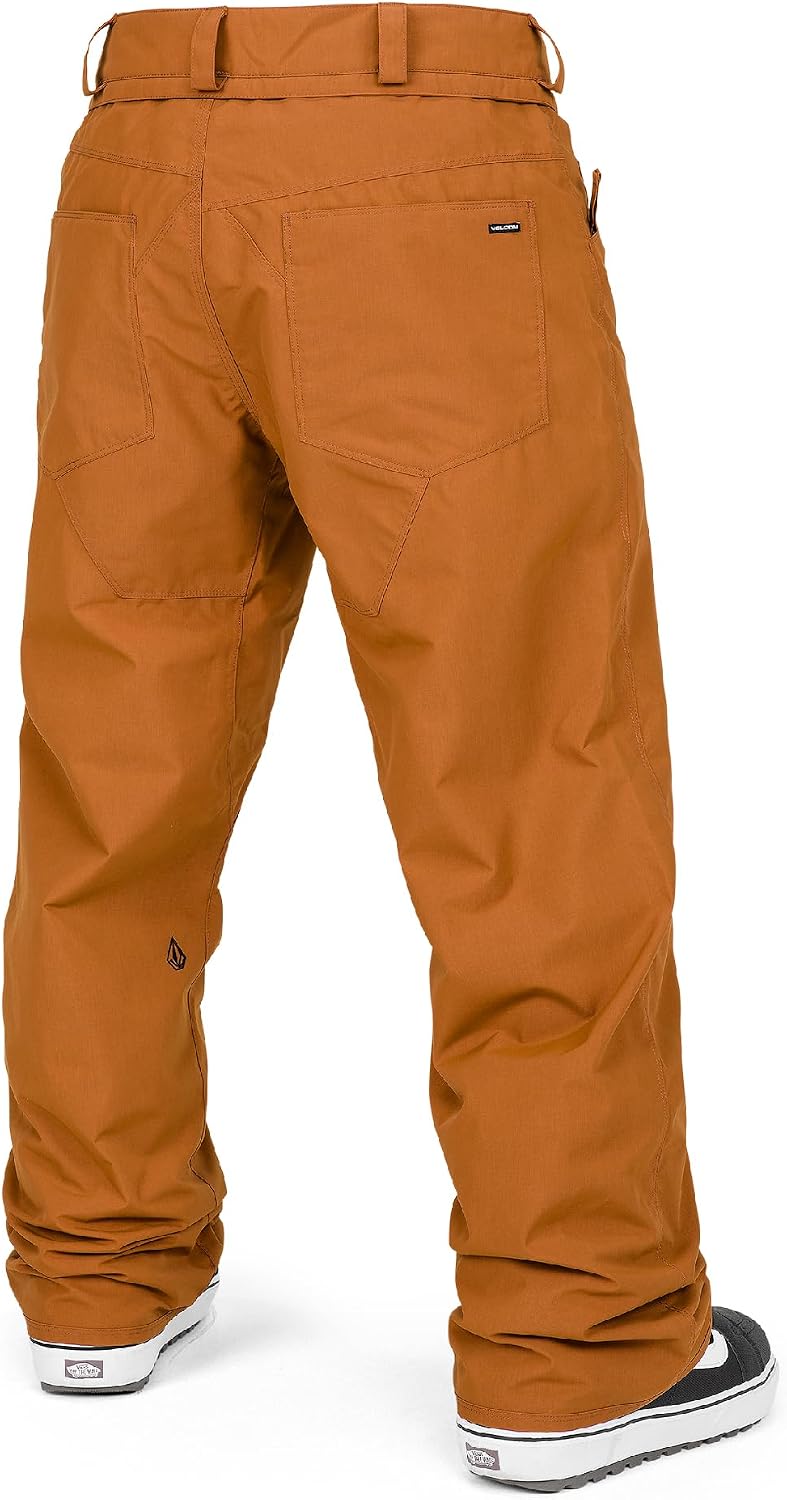 Volcom Men's 5-pocket Snowboard Pant, 10k Waterproof Ski Snow Pants, Sealed Seams Caramel S5
