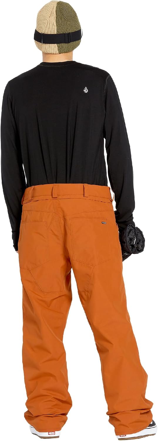Volcom Men's 5-pocket Snowboard Pant, 10k Waterproof Ski Snow Pants, Sealed Seams Caramel S5