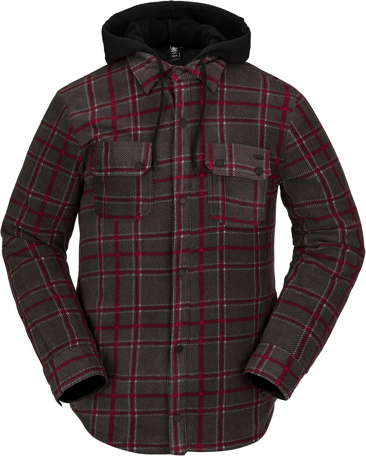 Volcom Men's Field Insulated Flannel Black Plaid S3