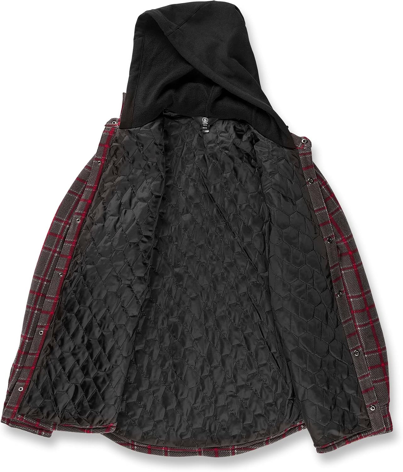Volcom Men's Field Insulated Flannel Black Plaid S3