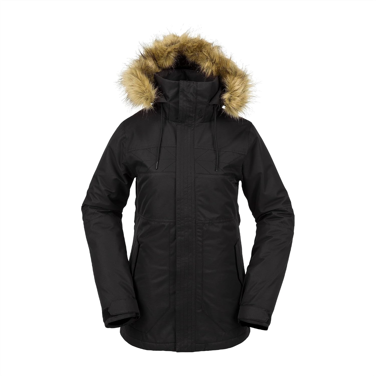 Volcom Women's Fawn Insulated Snowboard Ski Winter Hooded Jacket Black S4