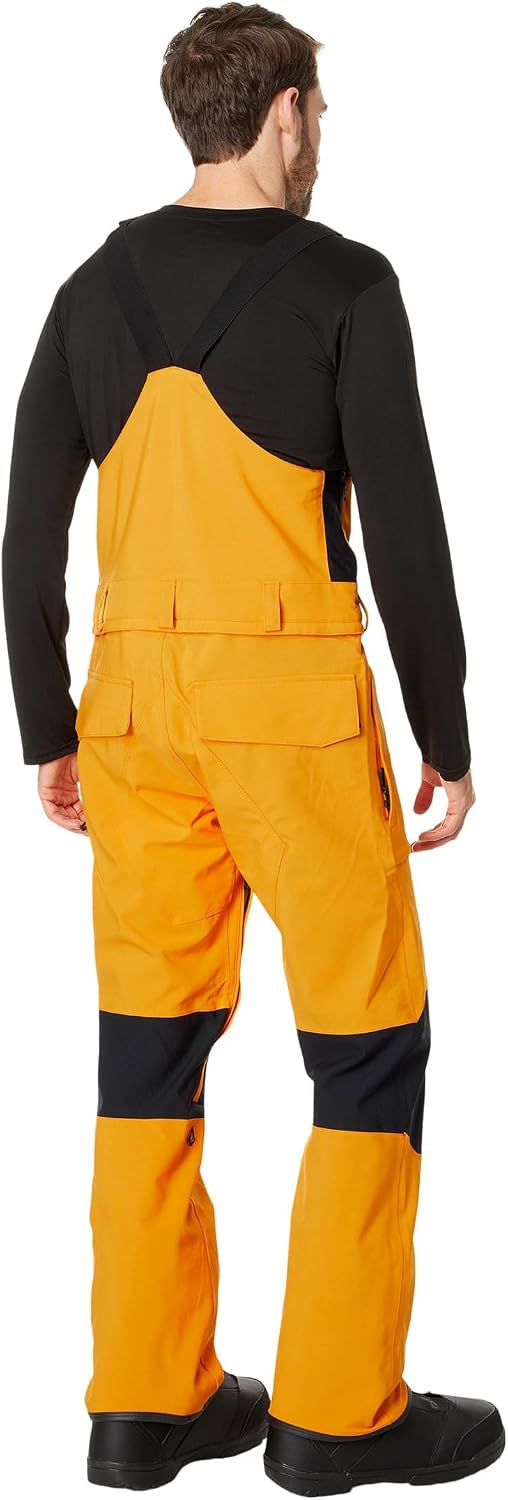 Volcom Men's Roan Bib Overall Snowboard Pant – 15k Waterproof 2-layer Repreve® Fibers Gold