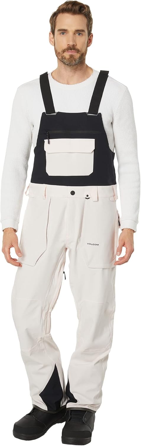 Volcom Men's Roan Bib Overall Snowboard Pant – 15k Waterproof 2-layer Repreve® Fibers Party Pink
