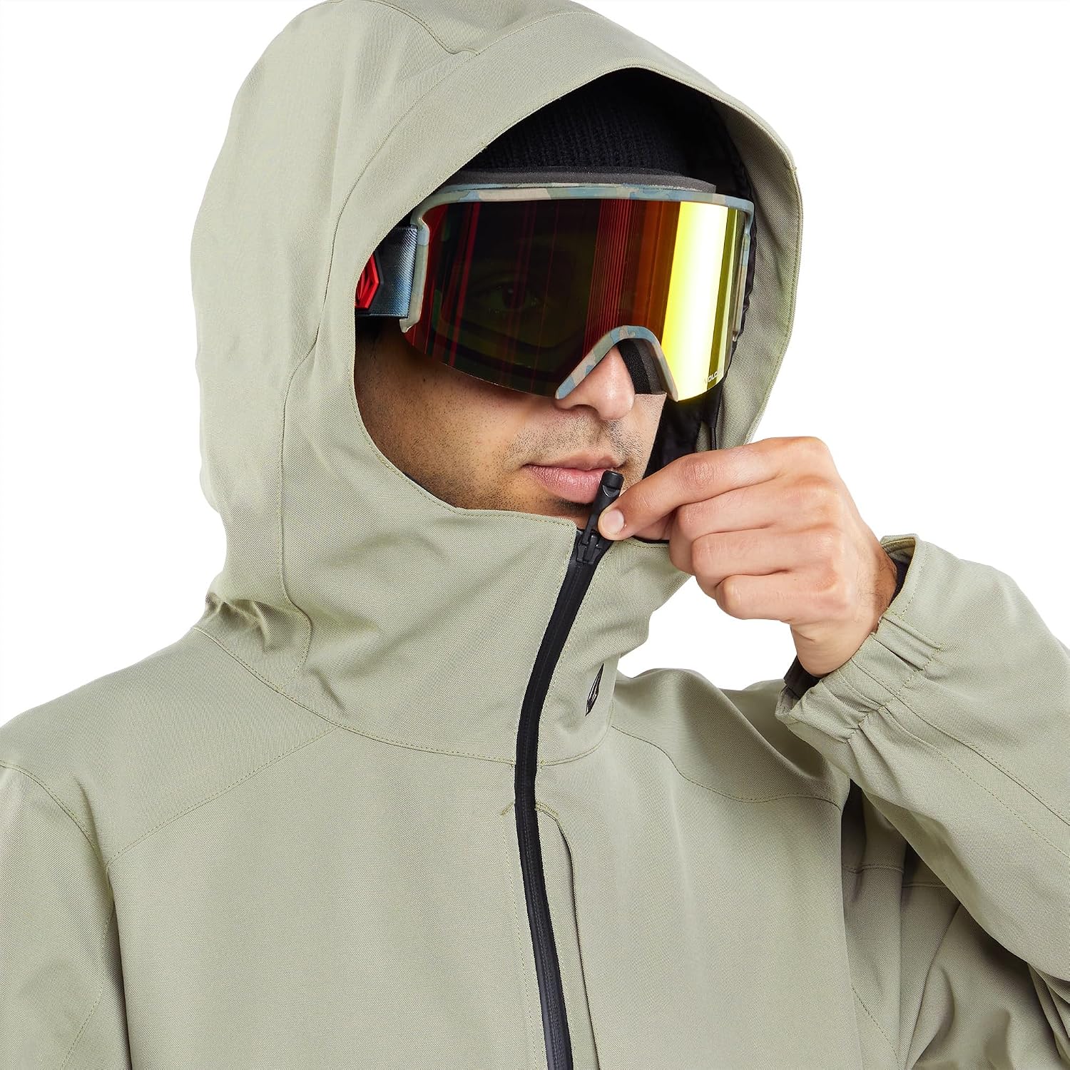 Volcom Men's Brighton Pullover Anarok Hooded Snowboard Jacket Light Military