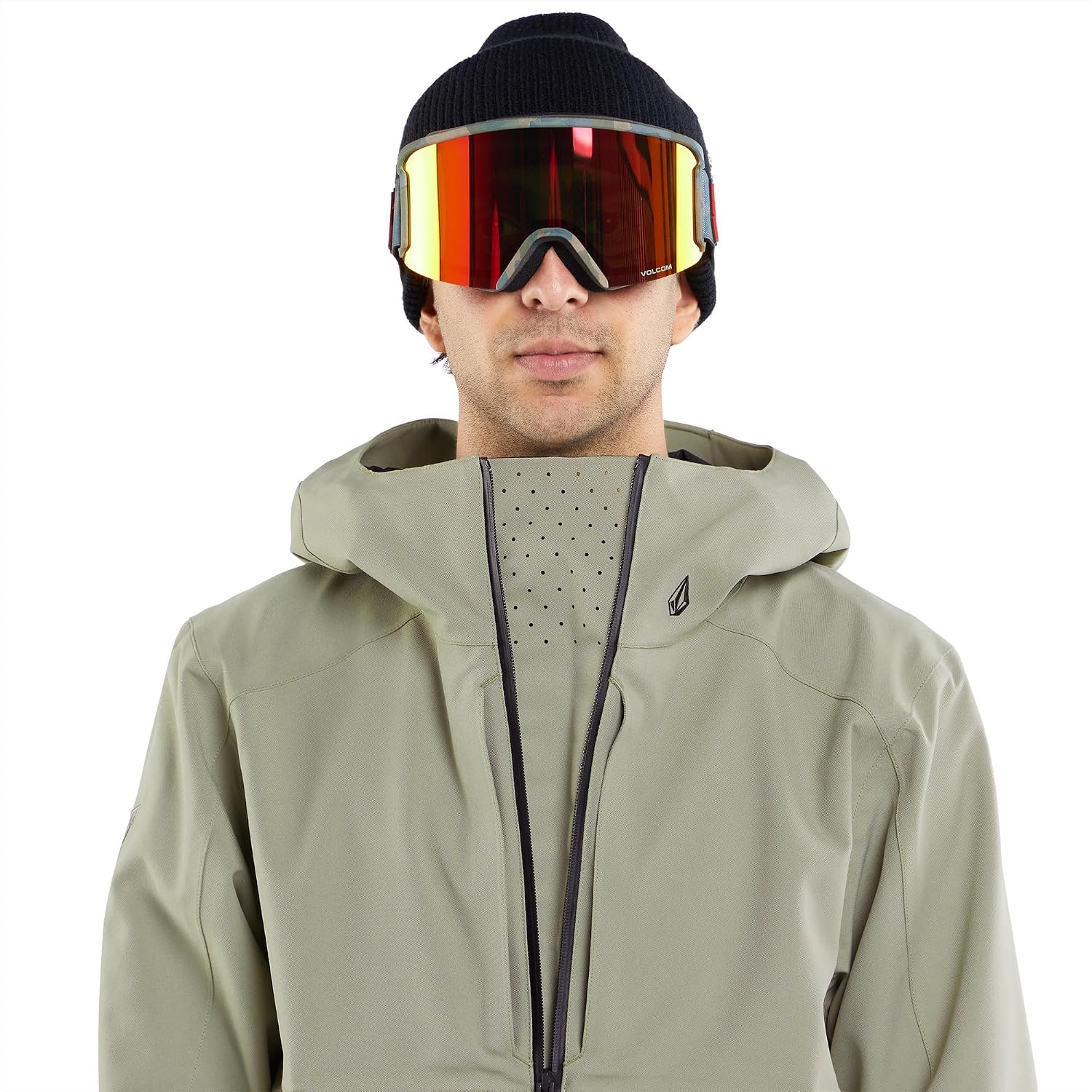 Volcom Men's Brighton Pullover Anarok Hooded Snowboard Jacket Light Military