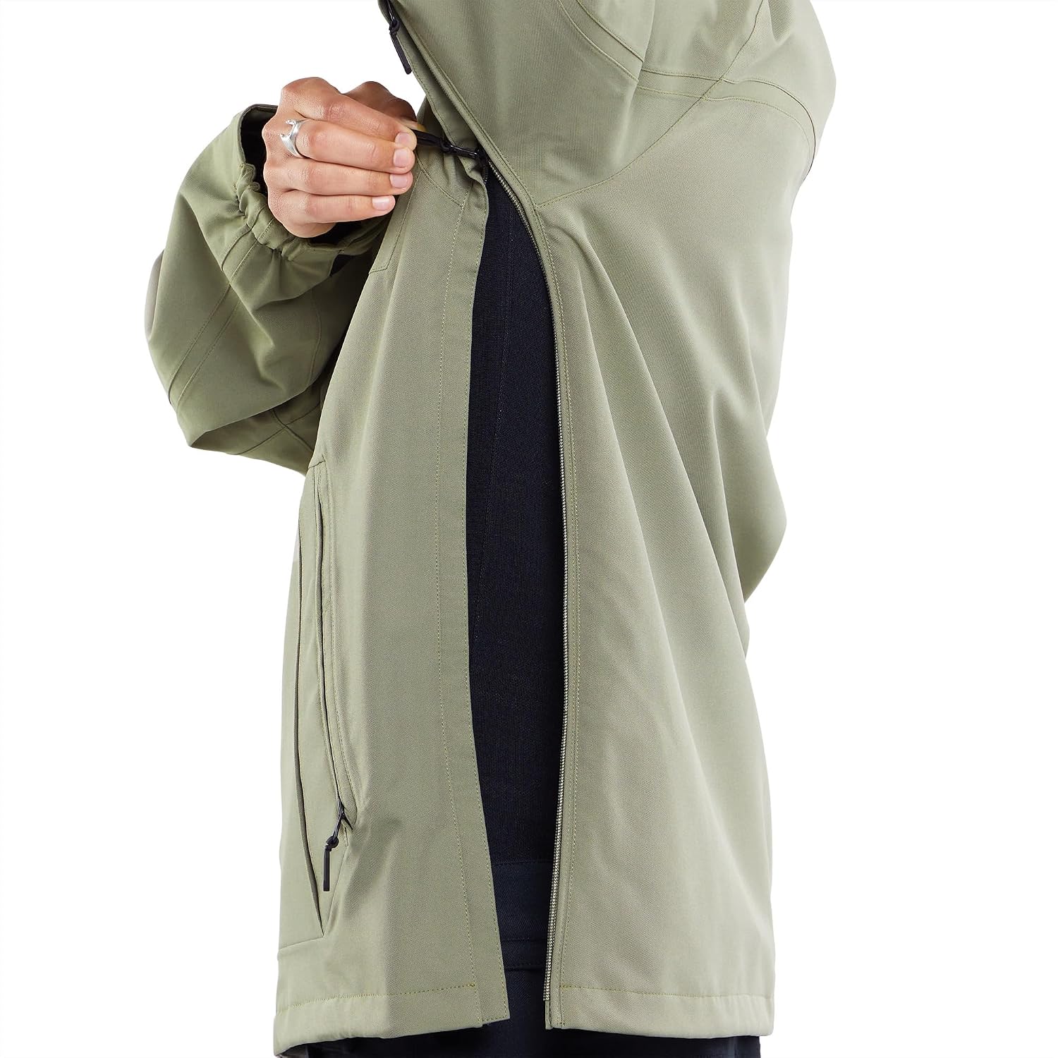 Volcom Men's Brighton Pullover Anarok Hooded Snowboard Jacket Light Military