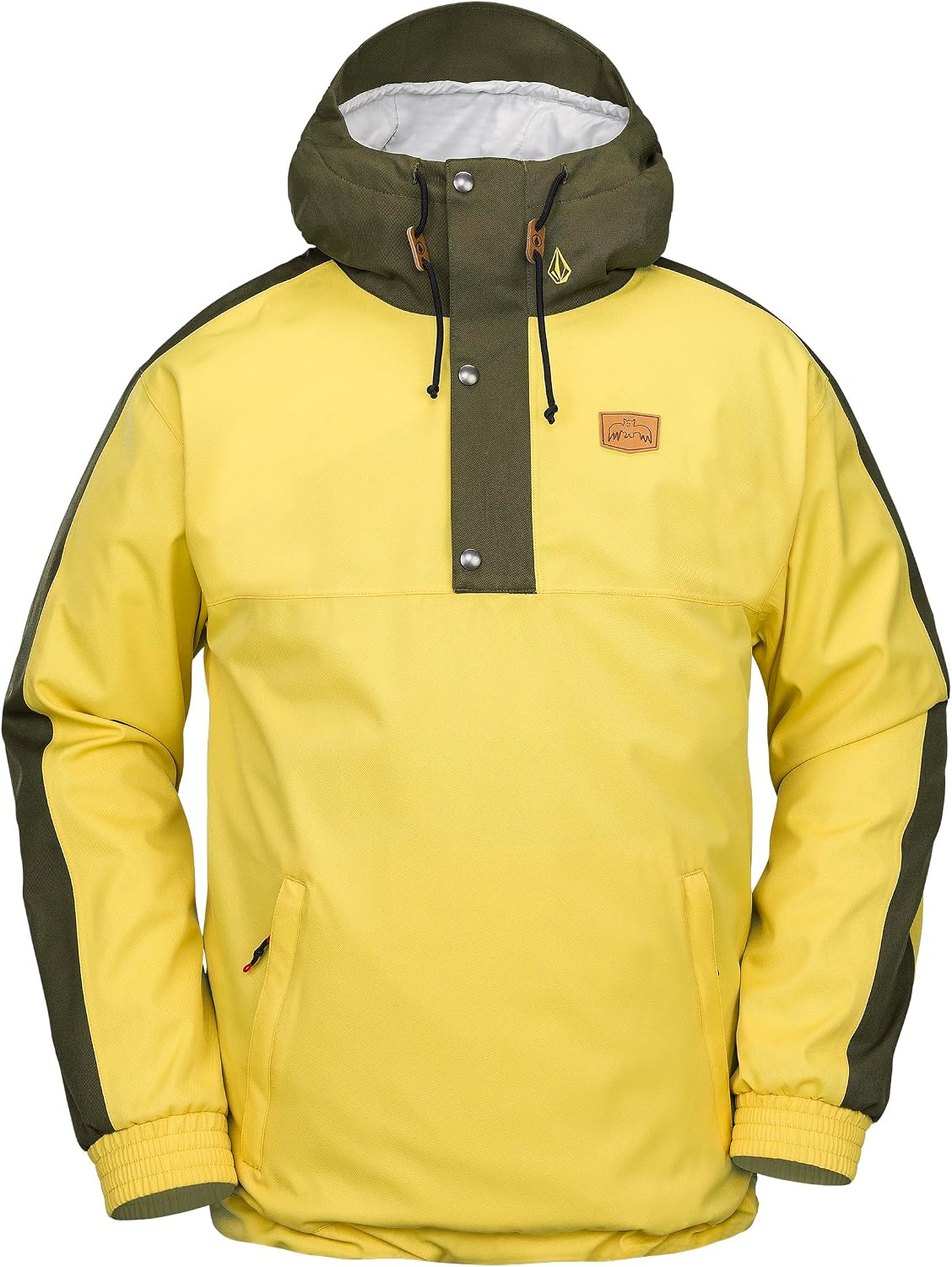 Volcom Men's Arthur Longo 20k Pullover Anarok Hooded Snowboard Jacket Dark Yellow S5