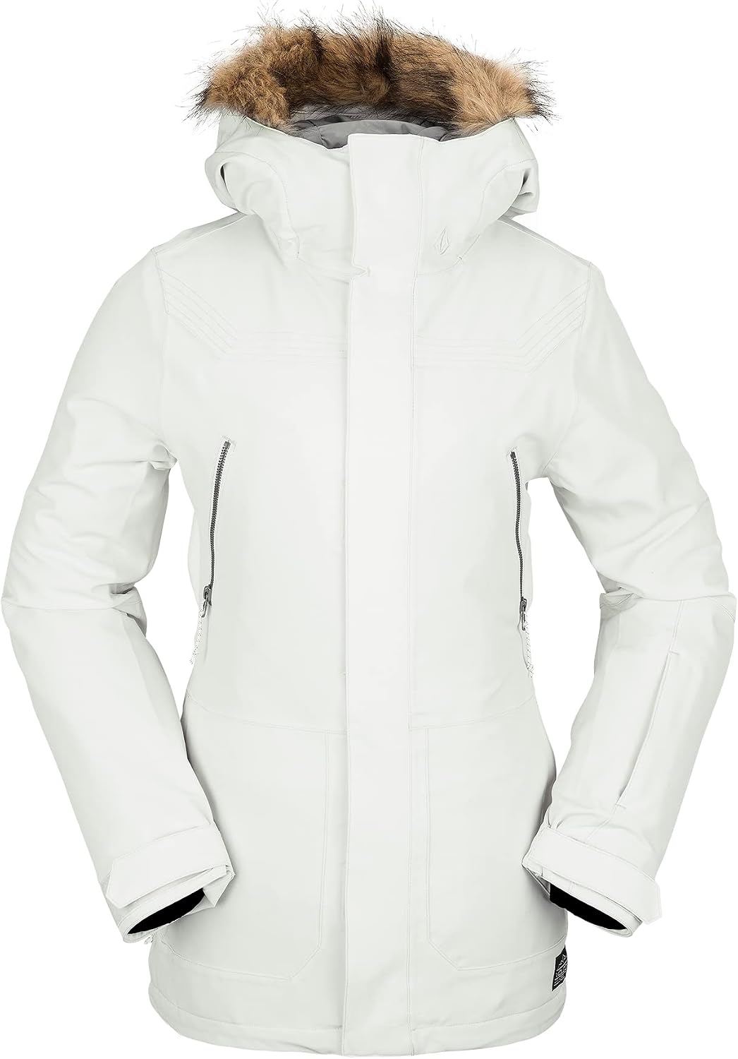 Volcom Women's Shadow Insulated Snowboard Ski Winter Hooded Jacket Off White S3