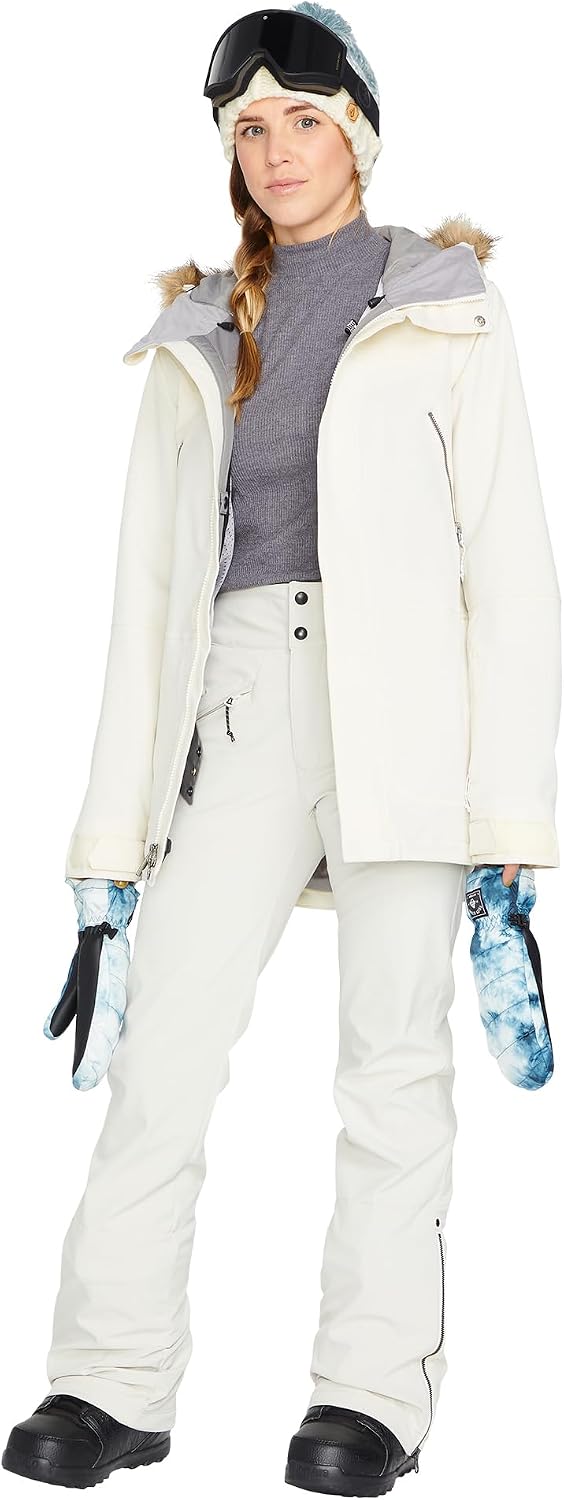Volcom Women's Shadow Insulated Snowboard Ski Winter Hooded Jacket Off White S3